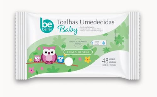 Toalhas Umedecidas Be Better Baby Aloe Vera  Com 48 Unidades