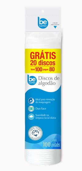 Algodao Disco Be Better 100un Lv100 Pg80