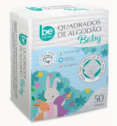 Algodao Quadrado Be Better Baby 50un