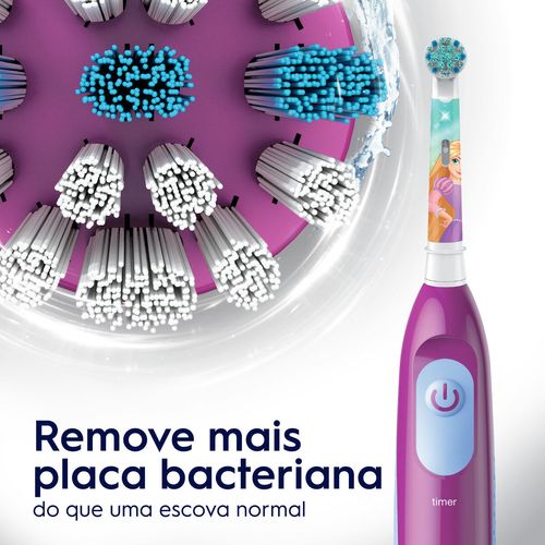 Escova De Dente Elétrica Oral-B Infantil Macia 3+ Anos Disney Princesas Com 1 Unidade + 2 Pilhas Aa