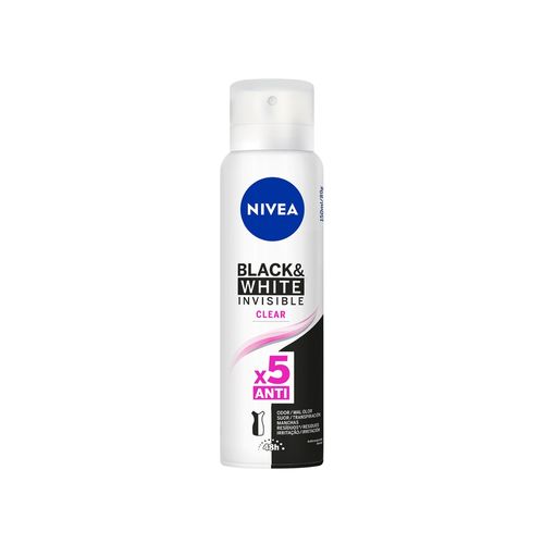 NIVEA Desodorante Antitranspirante Aerossol Invisible Black & White Clear 150ml