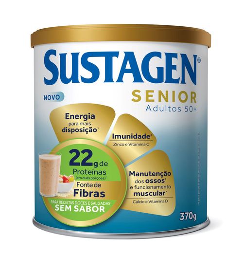 Sustagen Senior Complemento Alimentar 50+ Sem Sabor Lata 370g