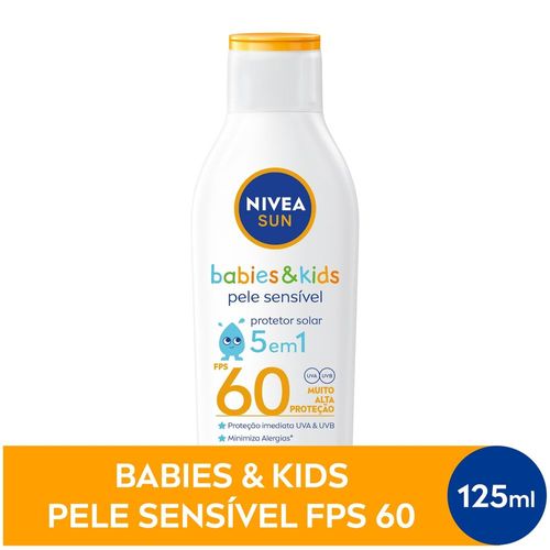 NIVEA SUN Protetor Solar Kids & Babies Pele Sensível FPS 60 125ml