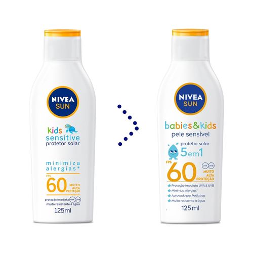 NIVEA SUN Protetor Solar Kids & Babies Pele Sensível FPS 60 125ml