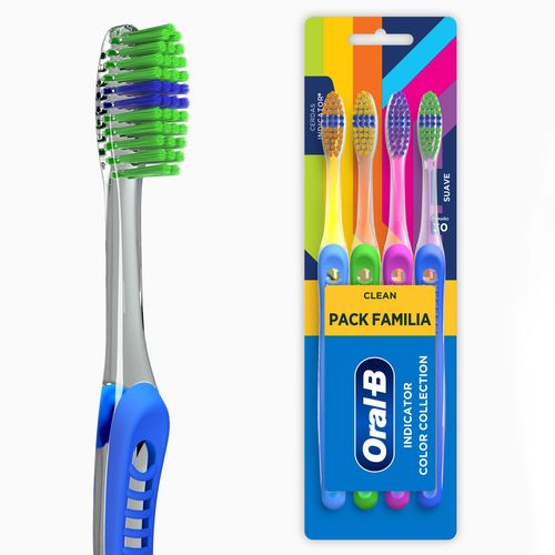 Oral-B Clean Indicator Color Collection Escovas Dental Macias 4 Unidades
