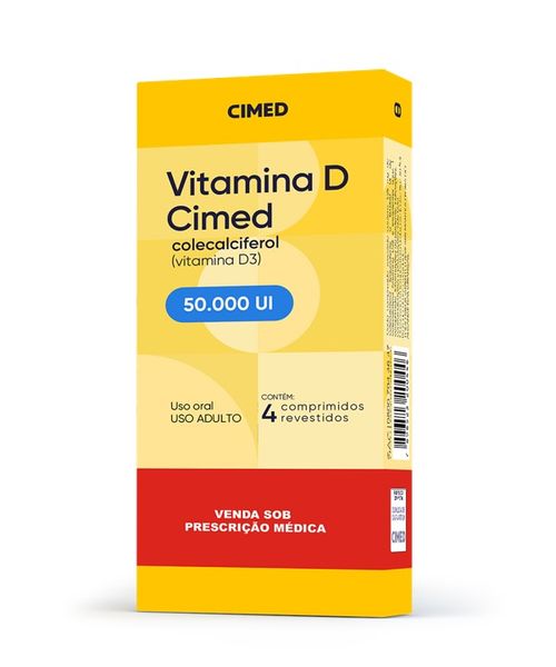 Vitamina D Cimed 50.000ui Com 4 Comprimidos Revestidos