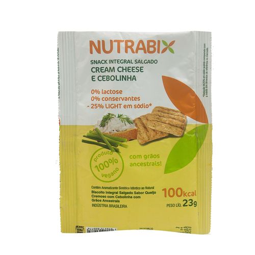 Snack Integral Vegano Nutrabix Cream Cheese E Cebola 23g