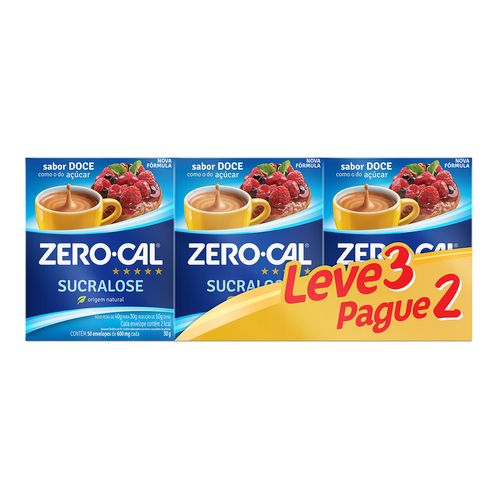 Zero-Cal Sucralose L3P2  3 Unidades com 50 Envelopes cada