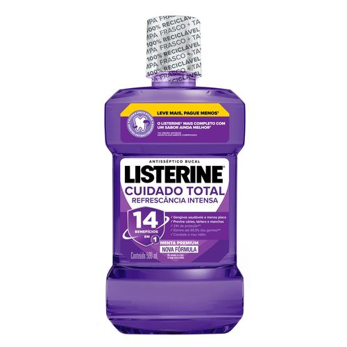 Listerine Cuidado Total 14 Benefícios em 1 Enxaguante Bucal, 500mL