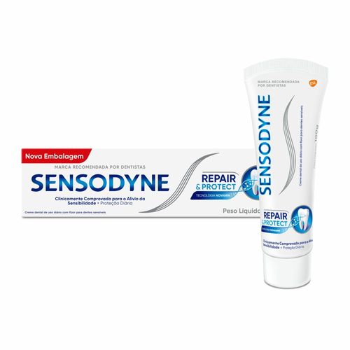 Sensodyne Repair & Protect Pasta De Dente, Reparação Mais Forte Para Os Dentes Sensiveis, Com Tecnologia Novamin, 100g