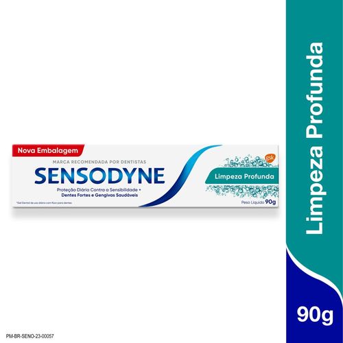 Sensodyne Limpeza Profunda Pasta de Dente para Sensibilidade nos Dentes, 90g