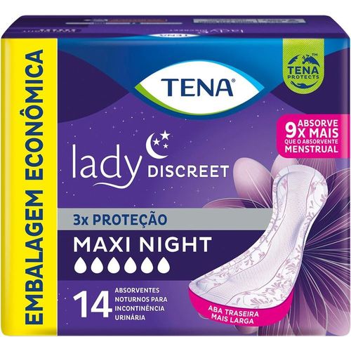 Absorvente Para Incontinência Urinária Lady Discreet Maxi Night 14 Unidades