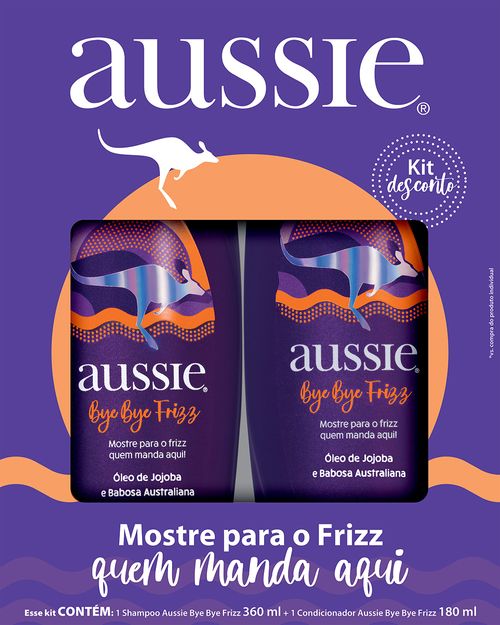 Shampoo Aussie Bye Bye Frizz 360ml + Condicionador 180ml