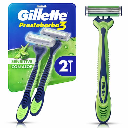 Aparelho De Barbear Descartável Gillette Prestobarba3 Sensitive Com 2 Unidades