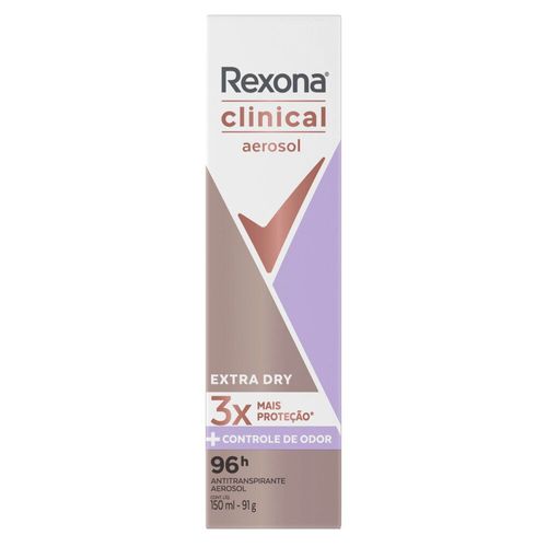 Antitranspirante Aerosol Rexona Clinical Extra Dry 150ml