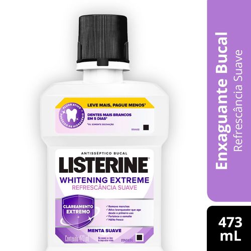 Listerine Whitening Extreme Enxaguante Bucal Clareador Dental, 473ml