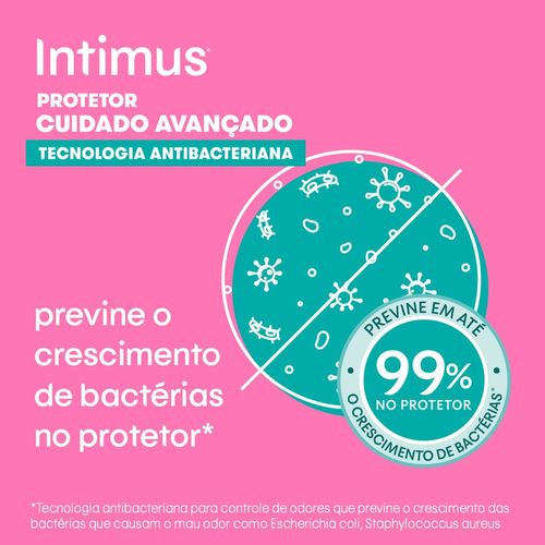 Protetor Diário Intimus Tecnologia Antibacteriana Com 15 Unidades