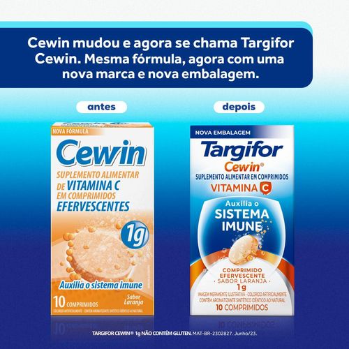 Cewin 1g Laranja Com 10 Comprimidos Efervescentes