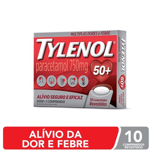 Analgésico Tylenol Cartucho 750mg 10 Comprimidos