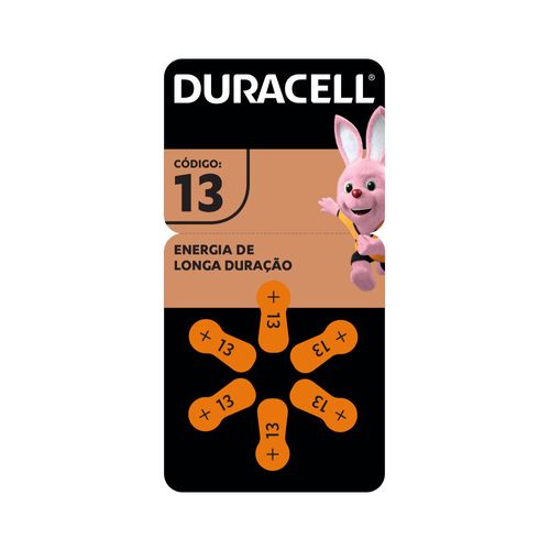 Pilha Duracell Auditiva Ha 13 Com 6 Unidades