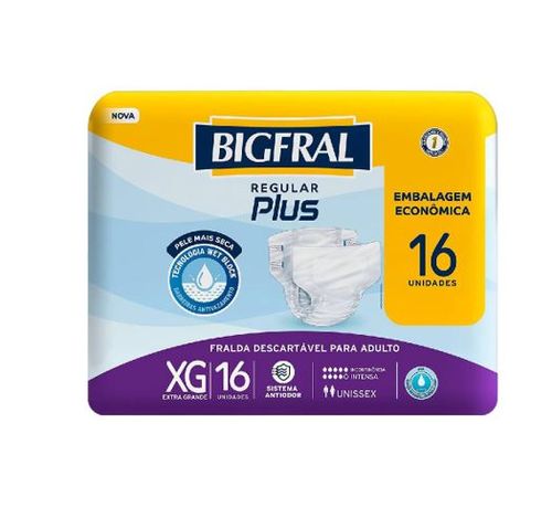 Fralda Bigfral Plus Econômica XG 16 Unidades