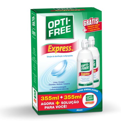 Opti-Free Express 2 Unidades De 355ml Cada + Estojo Para Lentes