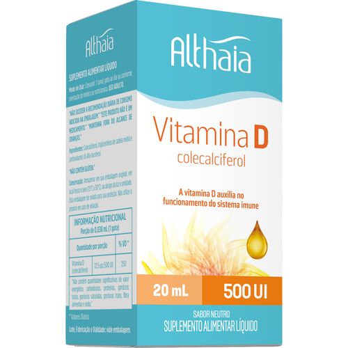 Vitamina D3 500ui Gotas 20ml Althaia