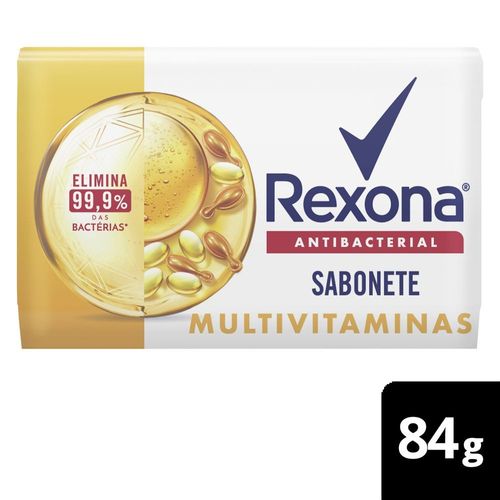 Sabonete Barra Antibacterial Multivitaminas Rexona Envoltório 84g