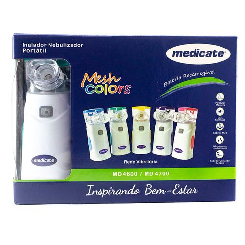 Nebulizador Portátil Air Mesh Colors MD4700 Medicate - Verde - Recarregável
