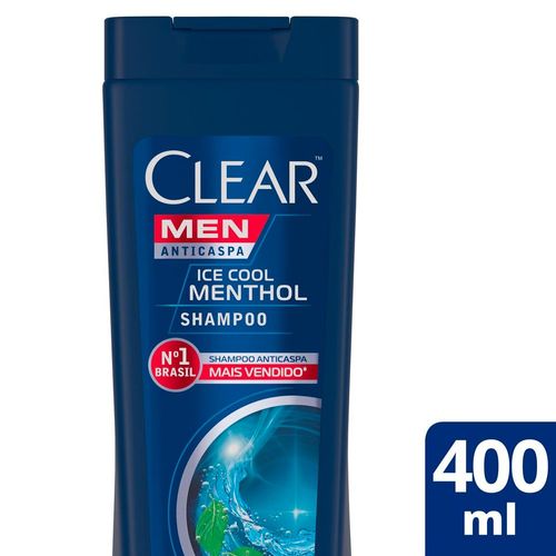 Shampoo Anticaspa Clear Men Ice Cool Menthol 400 Ml