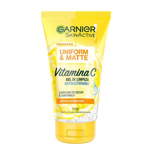 Gel De Limpeza Facial Antibacteriano Garnier Uniform & Matte Vitamina C 150ml
