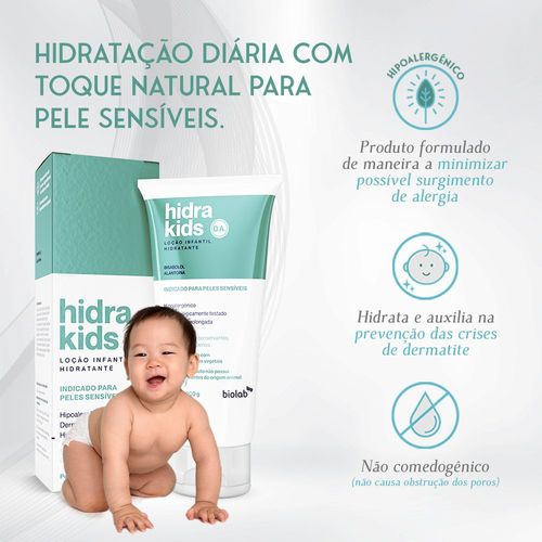 Loção Hidratante Infantil Hidra Kids D.A. Pele Sensível 200g