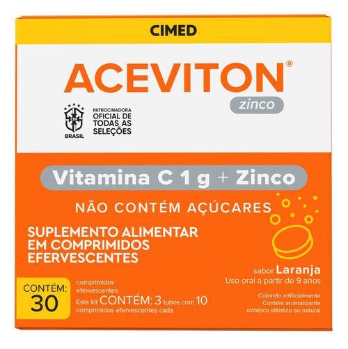 Vitamina C Aceviton Zinco 30 Comprimido Efervescente