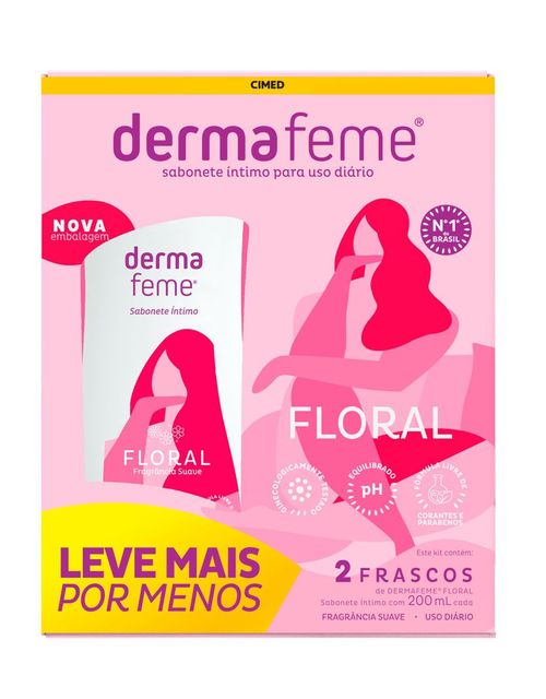 Sabonete Íntimo Dermafeme Floral Kit 2X200Ml