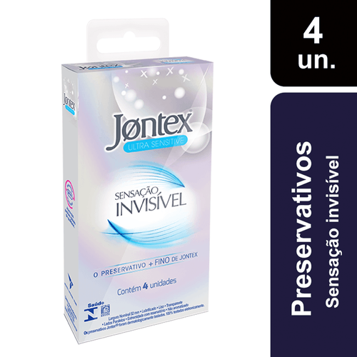 Preservativo Jontex Sensação Invisivel Com 4 Unidades