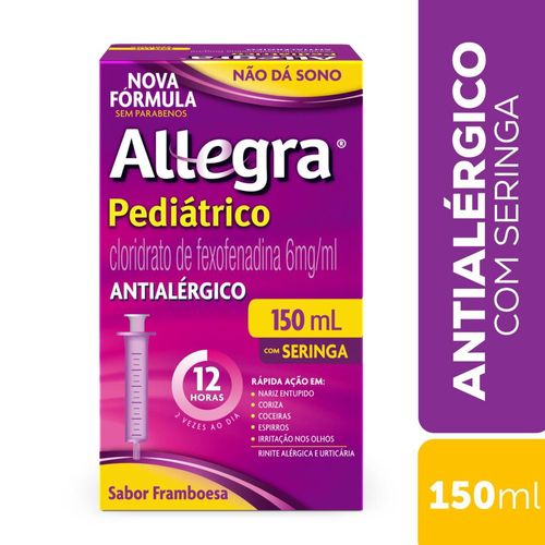 Antialérgico Infantil Allegra Pediátrico 6mg/ml Suspensão Oral 150ml