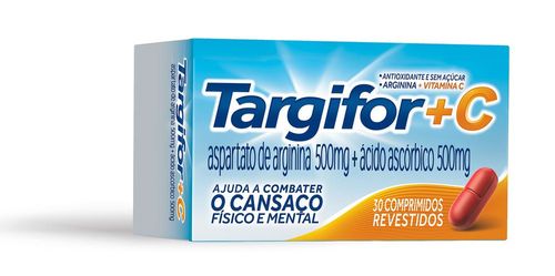 Targifor C Com Aspartato De Arginina 500 Mg + Vitamina C 500mg 30 Comprimidos
