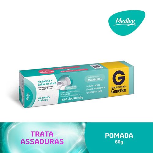 Nistatina+óxido Zinco Pomada 60g Genérico Medley