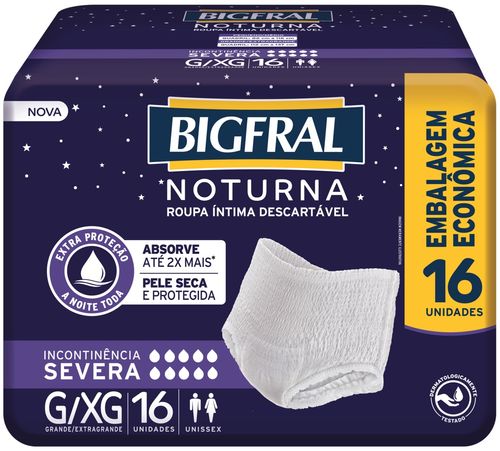 Roupa Íntima Noturna Bigfral G/XG 16 Unidades