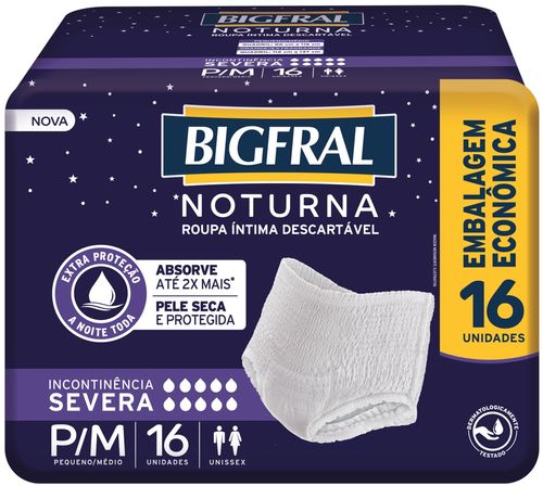 Roupa Íntima Noturna Bigfral P/M 16 Unidades