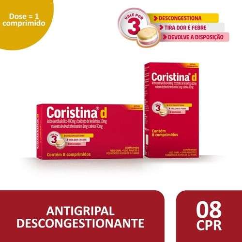 Coristina D Com 8 Comprimidos