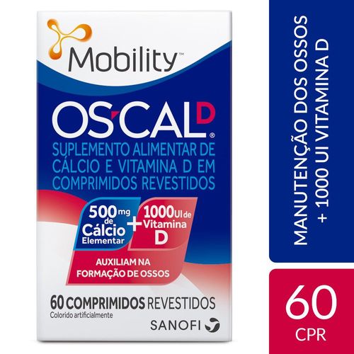 Cálcio 500mg + Vitamina D 1000ui Mobility Oscal D 60 Comprimidos