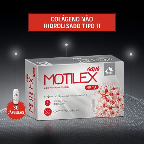 Motilex Caps Colágeno Tipo Ii Não Hidrolisado Com 30 Cápsulas Apsen