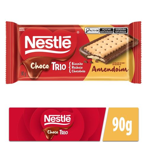 Chocolate Nestle Choco Trio Recheio Amendoim Com 90g