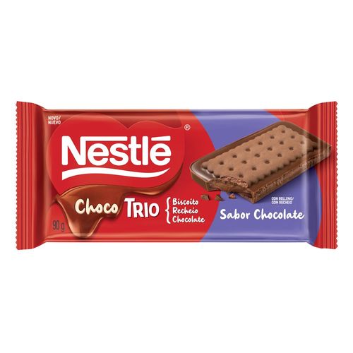 Chocolate Nestlé Choco Trio Com Recheio De Chocolate 90g