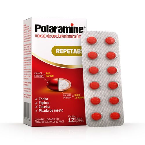 Polaramine Repetabs Com 12 Drágeas