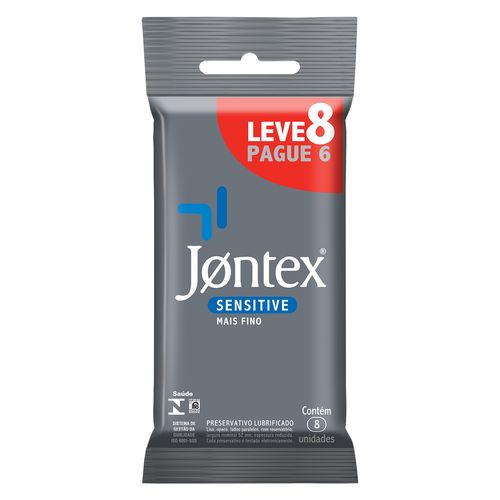 Preservativo Jontex Sensitive Mais Fino Leve 8 Pague 6