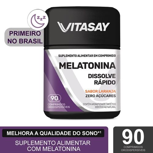 Vitasay Melatonina Sabor Laranja Com 90 Comprimidos