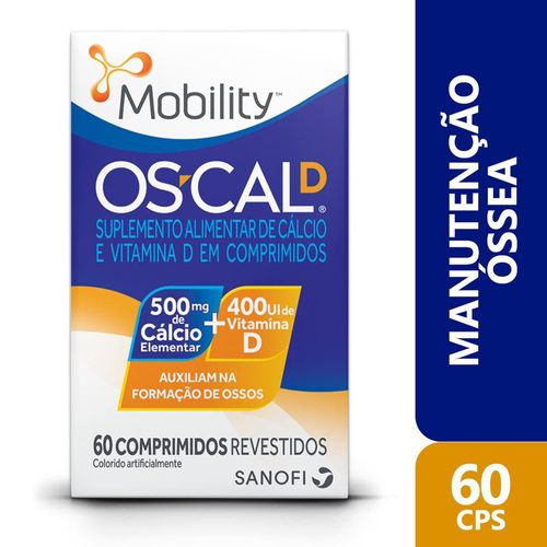 Cálcio 500mg + Vitamina D 400ui Mobility Oscal D 60 Comprimidos
