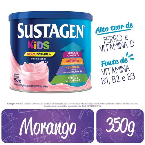 Complemento Alimentar Sustagen Kids Sabor Morango - Lata 350g